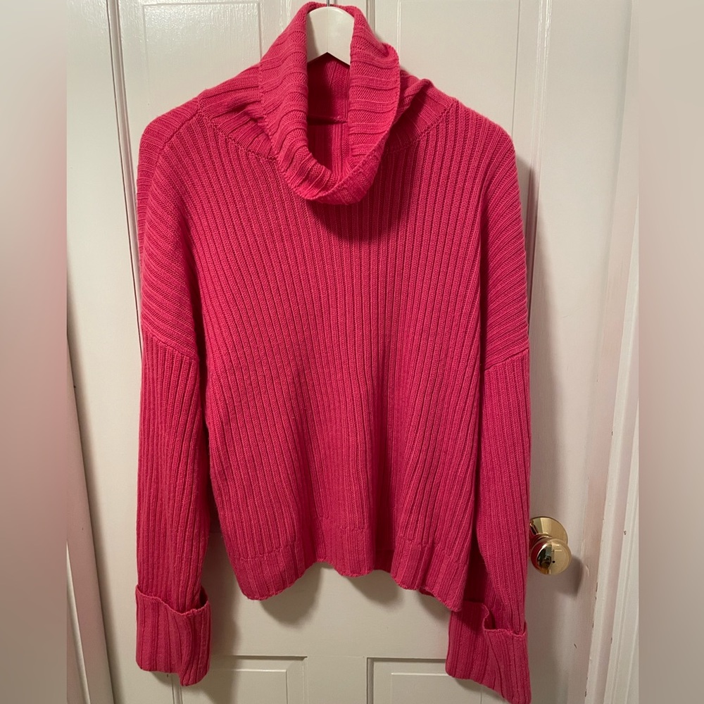 Pink Nine West turtleneck sweater